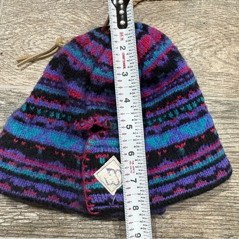 Vtg Merkley Headgear 100% Wool Kids Hat Beanie Knit Fair Isle Multicolor Unisex